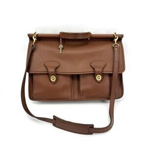 Jack Georges VTG UNIVERSITY PROFESSIONAL LEATHER DOWEL BRIEFCASE Shoulder Bag